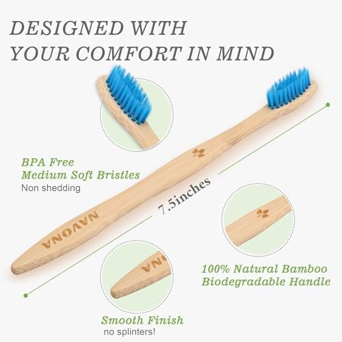 30 PCS Bamboo Toothbrushes, Individually Wrapped Wooden Toothbrushes Bulk - Image 3