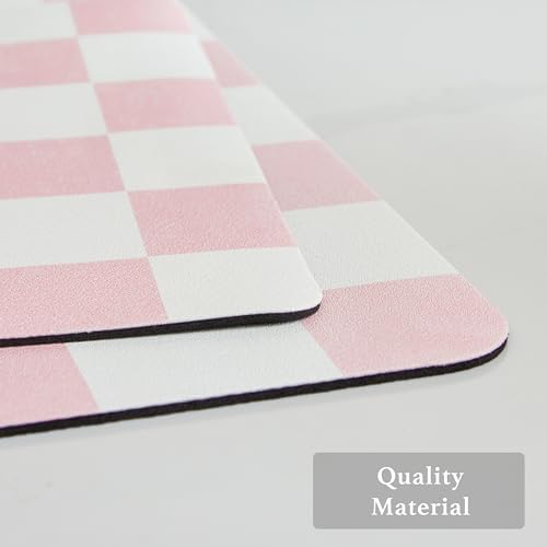 Ohocut Checkered Dish Drying Mat for Kitchen Counter, Coffee Bar Station Accessories, Retro Cute Aesthetic Girly Women Modern Absorbent Drainer Mat Kitchen Drying Mat Easy Clean, Pink 16" x 24" - Image 6