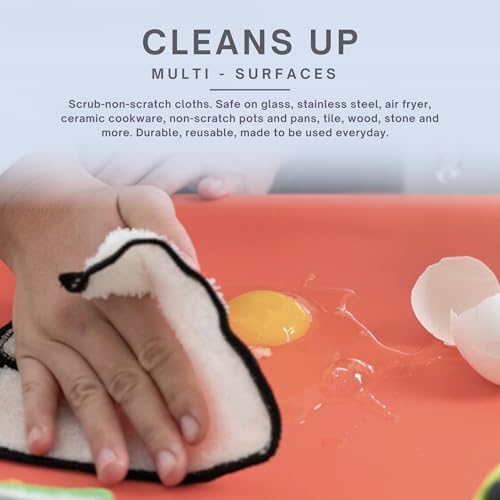 Whiffkitch Dishcloths Kitchen Dishrag Cleaning Scrub Reusable 6pk 6x7in - Image 3