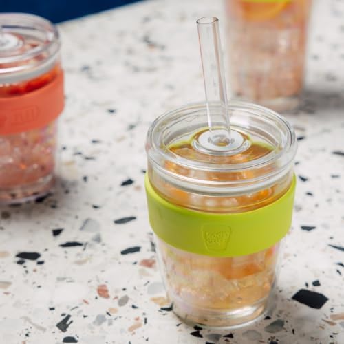 KeepCup Cold Cup - Longplay Double wall Glass Ice Coffee Tumbler with Lid and Straw - 12oz (340ml) - Chartreuse Green - Image 6