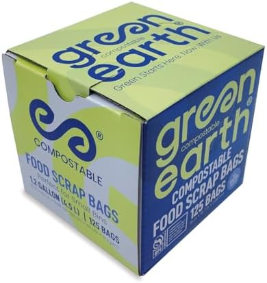 Green Earth Compostable Bags for Countertop Compost Bins, 1.2 Gallon (4.5L), Extra Thick 0.68 Mil, Leak-Proof & Odor Control, 125-Count, ASTM D6400, BPI (US) & OK Compost Home (EU) Certified - Image 5
