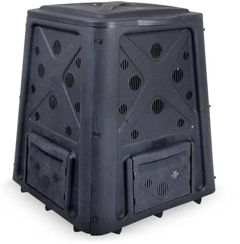 Redmon Outdoor Compost Bin with Lift Off Lid, 65 Gallon, Black by OkraGardenSupply
