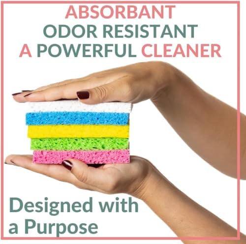 bioGo 30 Pack Compostable Pop-Up Sponges - Expanding, Non-Scratch, Plant-Based Dish - Bulk Color - Pop Up Sponge - Kitchen - Image 5
