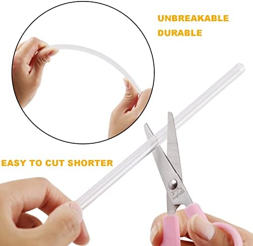 15 Pieces 10 Inch Clear Reusable Plastic Replacement Drinking Straws, Fit for 24 oz 32oz 40oz Mason Jars, Tumblers, BPA Free Unbreakable Drinking Straws with Cleaning Brush - Image 6