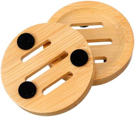 20 Pcs Round Bamboo Soap Dishes, Round Wooden Soaps Tray Soap Holder, Shampoo Bar Holders Bar Soaps Holder for Bathroom, Kitchen - Image 5
