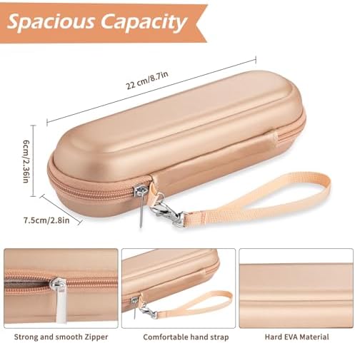 Toothbrush Travel Case for Oral B/Oral-B Pro 1000 1500 5000 7000 & Philips Sonicare 4100 1100 5300 5100 6100/iO Electric Toothbrush, Hard Protective Storage Bag (Gold case with toothbrush cap) - Image 3