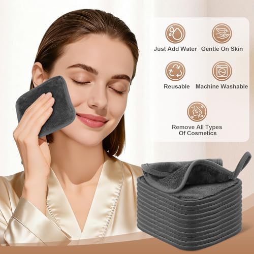 Microfiber Makeup Remover Cloth, 6 x 6 Inch, 12 Pack, Grey - Image 5