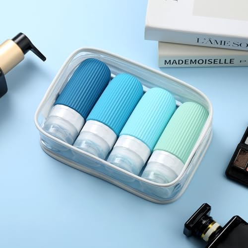 Mrsdry Travel Bottles for Toiletries, Tsa Approved 2oz Travel Bottles, BPA Free Leak Proof Travel Size Toiletry Containers, Refillable Travel Accessories with Toiletry Bag for Shampoo Liquid (4 Pack) - Image 7