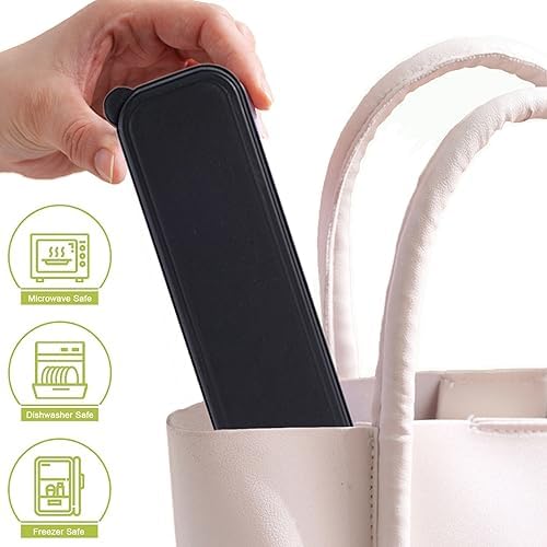 Reusable Travel Utensils Set with Case Wheat Straw Fork Spoon Knife Cutlery - Image 5