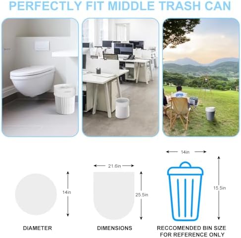 Medium Garbage Bags 8 Gallon / 30 Liters Trash Bags for Office, Kitchen, Camping, 80 Count, Clear White - Image 3