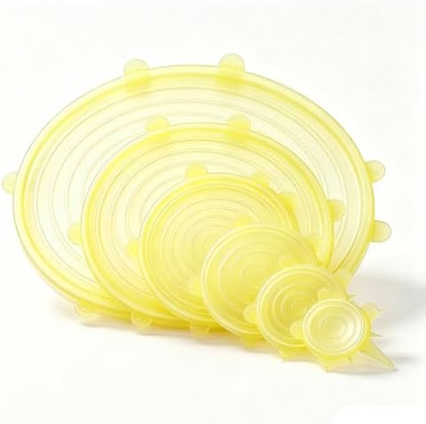 6 pcs Silicone Stretch lids set(6 Sizes,yellow) by JYYHSF