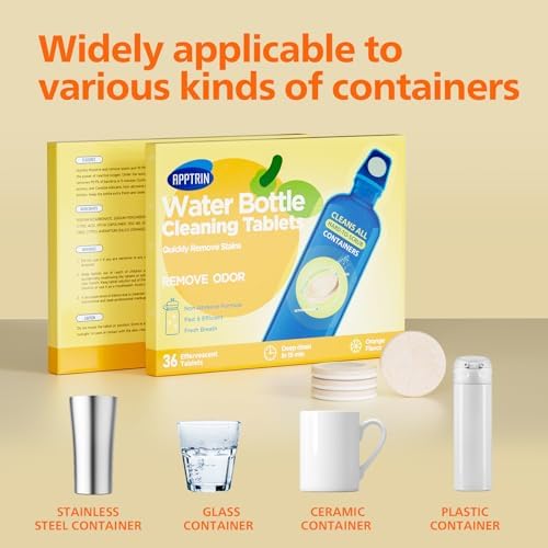 Water Bottle Cleaning Tablets, 36 Pack Bottle Clean Tablet Hydration Bladder Cleansing Tablets,Individually Packed, Orange Flavor - Image 6