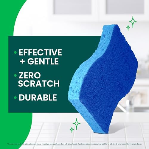 Scotch-Brite Zero Scratch Scrub Sponge, Kitchen Sponges for Cleaning Around the Home,Bathroom&More,Effective + Gentle Dish Scrubber,Best for Nonstick Pots and Pans,Safe on Most Surfaces (Pack of 45) - Image 3