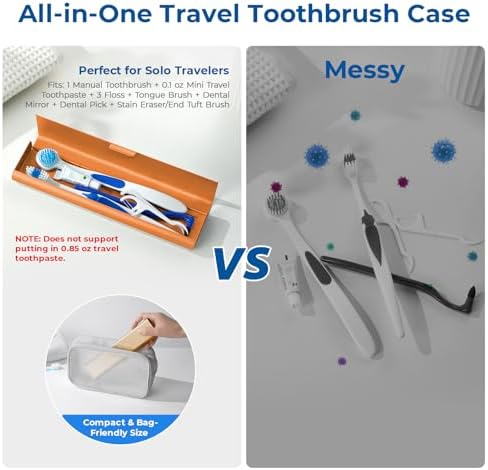 Wider Aluminum Toothbrush Travel Case, Portable Travel Toothbrush Holder, Durable Manual Toothbrush Box Container for Traveling, Bathroom, Camping, Business Trip, Orange - Image 3
