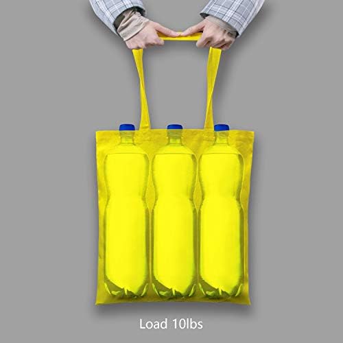 TOPDesign 12-Pack Economical 16"x15" Yellow Cotton Tote Bag, Lightweight Medium Reusable Grocery Shopping Cloth Bags, Suitable for DIY, Advertising, Promotion, Gift, Activity - Image 2