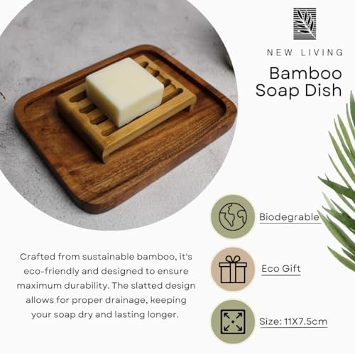 Bamboo Soap Dish | Bamboo Soap Tray | 11cm x 7.5 cm | Eco Product, Eco Friendly Gift (1) - Image 4