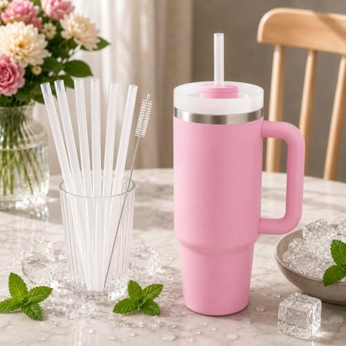 Replacement Straws Compatible with 30 oz Stanley Quencher Tumbler, 10.5 Inch Reusable Straws, Drinking Cup Accessories,Milky White- 6 Pack - Image 5