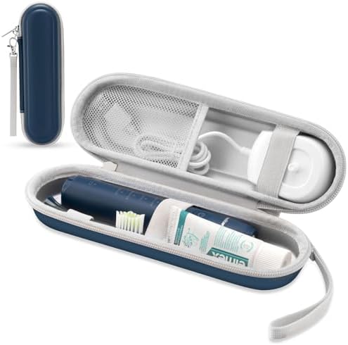 Toothbrush Travel Case for Oral B/Oral-B Pro 1000 1500 5000 7000 & Philips Sonicare 4100 1100 5300 5100 6100/iO Electric Toothbrush, Hard Protective Storage Bag (Deep blue) by TYSORETY