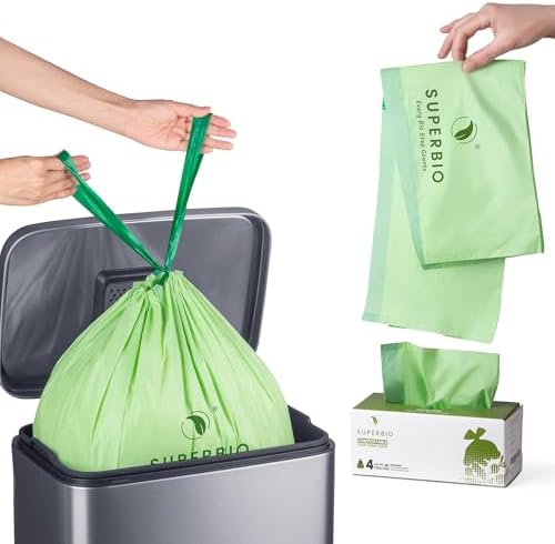 SUPERBIO 4 Gallon Compostable Drawstring Food Scrap Bags by SUPERBIOCOMPOSTABLEBAGS