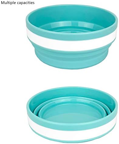 CARTINTS 950ml Collapsible Bowls-Silicone Food Storage Containers-Prep/Storage Bowls with Lids-Silicone Lunch Containers, Ideal for Travel and Camping (Blue) - Image 3