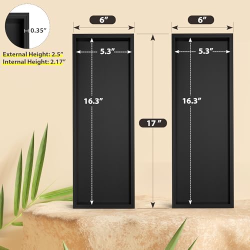 Bamboo Kitchen Drawer Organizer, 2-Pack, 17" x 6" x 2.5", Black - Image 2