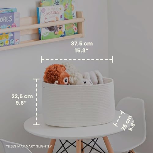OrganiHaus Cotton Rope Baskets for Shelves, Set of 3, 15x9x10 - Image 2