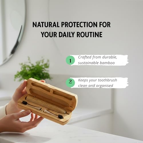 Sustainable Tomorrow Zen and Junior Bamboo Premium Electric Toothbrush Holder Case | Eco-Friendly Bathroom Storage Box | Heavy Duty Oral Care Organiser for Adults & Kids - Image 3