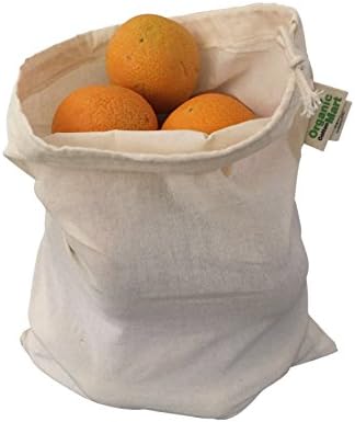 Reusable Grocery Bags for Produce - Small Size Muslin Bags for Brewing and Making Tea - Made of 100% Organic Cotton with Drawstring - Set of 3 (Small - 8"x10") - Image 5