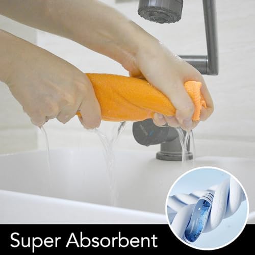 SINLAND Microfiber Facial Cloths Fast Drying Washcloth 12inch x 12inch Absorbent Face Wash Cloth Soft Makeup Remover Cloths - Image 5