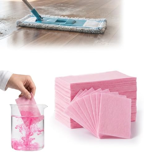 120-Pack Multi-Surface Floor Cleaning Tablets, Multiple Effect the Floors Clean, Water Soluble Floor Cleaner Sheets for Mopping Hardwood, Floors, Wall Tiles, Glass (Pink(120 Piece)) by xieJY