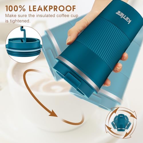 KETIEE Travel Coffee Mug 12oz: Insulated Coffee Cup with Leakproof Lid, Coffee Tumbler, Vacuum Stainless Steel Reusable Coffee Cups, Coffee Mug to Go for Hot/Iced Water (Blue) - Image 4