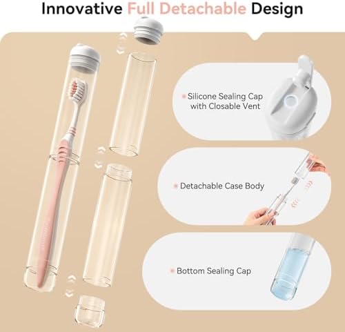 MOPMS Toothbrush Travel Case 2PK, Leak-Proof Clear Holder - Image 3