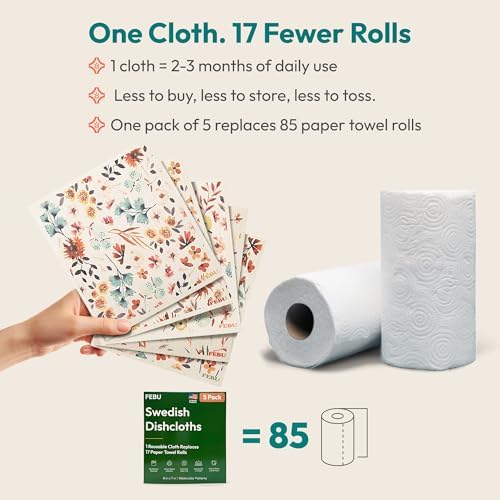 FEBU Swedish Dishcloths for Kitchen, 5 Pack, Italian Summer - Image 2