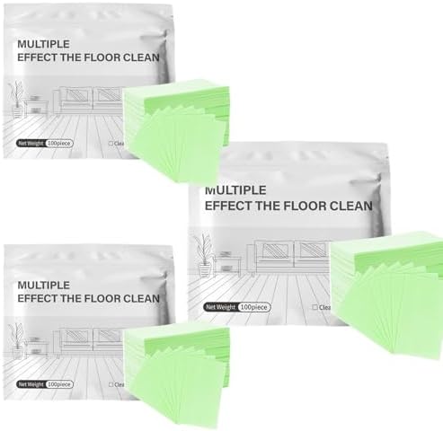 Multi-Surface Floor Cleaning Tablets, Multiple Floor Cleaner 100 Piece Multi Effect Clean Quick Shine Cleaner Sheets, Dissolvable Efficient Care Agents for Mopping Hardwood(Green -300pcs) by Unknown