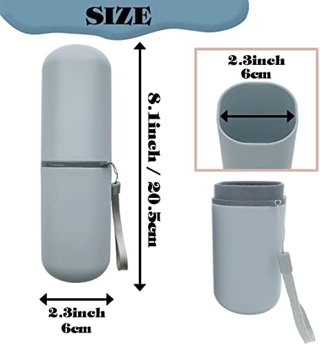 HEIPINIUYE Light Blue Travel Toothbrush Holder, Toothbrush and Toothpaste Travel Case Portable Toothbrush Holder with Cover for Traveling Bathroom Business Camping School - Image 4