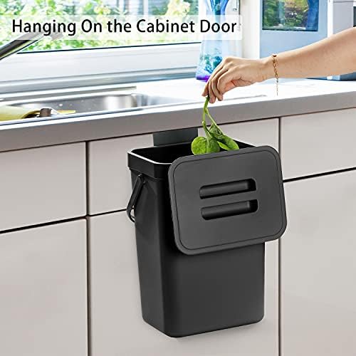 stonespace Under Sink Trash Can，Kitchen Compost Bin, 3.2 Gallon/12L, Black - Image 2