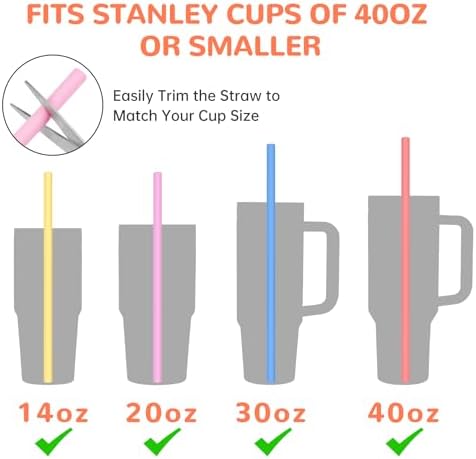Tomorotec 15PCS Silicone Drinking Straws Fit for Stanley 40oz 30oz Tumbler - Image 3