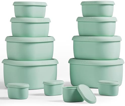 ISSEVE 12Pcs/Set Nesting Silicone Food Storage Containers with Lids by ISSEVE