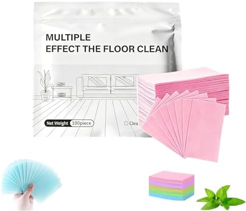 Floor Cleaning Tablets Multi-surface Cleaner, 100-Piece Floor Cleaning Solution Tablets, Water-Soluble Floorcleaning Sheets for Hardwood Laminate Tile & Rv Walls Deodorization (Pink) by Unknown