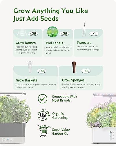 URUQ 140pcs Hydroponic Pods Kit Compatible with AeroGarden & Most Brands - Image 3