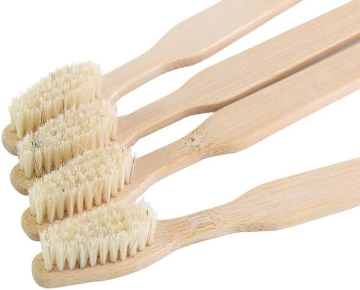 Bamboo Toothbrushes, Boar Bristle Toothbrush, Biodegradable Natural Bamboo Wooden Toothbrush (4) - Image 4