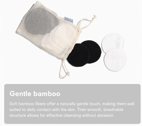Public Goods Reusable Bamboo Cleansing Rounds | 14 Count Makeup Remover Pads with Cotton Mesh Wash Bag | Alternative to Disposable Cotton Rounds | Gentle, Machine Washable, Vegan Skincare Essential - Image 3