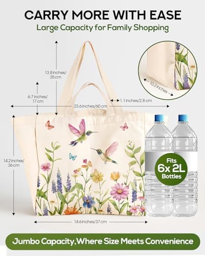 Miss Adola Cute Extra Large Canvas Grocery Tote Bag - Image 3