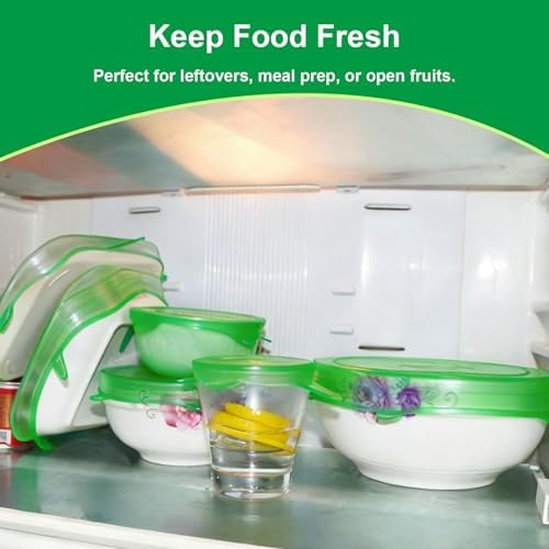 Silicone Stretch Lids – 6 Pack Reusable Food Covers,Flexible Silicone for Bowls, Containers, Fruits – Airtight & Leakproof Seal for Kitchen Storage(green) - Image 5
