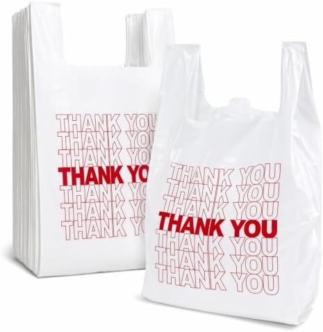 TashiBox 200 Ct Plastic bags,Thank You bags, Shopping Bags by TashiBox