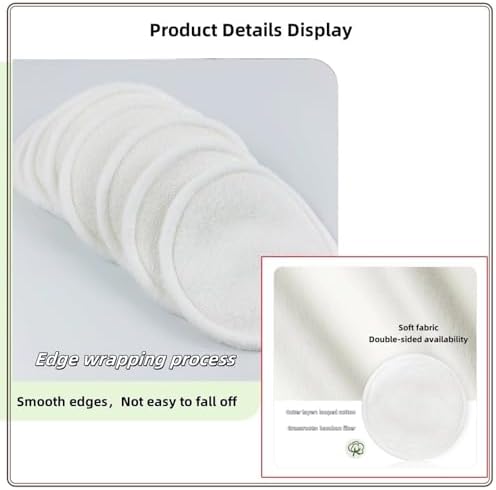Reusable Makeup Remover Pads - 7 Pcs Soft Cotton Rounds for Face with Friendly Bamboo Fiber, Washable Makeup Remover Cloth for All Skin Types - Ideal for Facial Cleansing (7 Colour) - Image 5