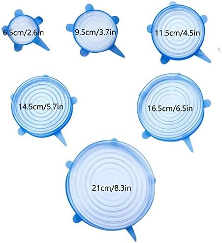 12 pcs Silicone Stretch lids set, 6 Sizes, Reusable Food Storage Covers ，Silicone Bowl Covers，Flexible to Fit All Shape of Containers，Food Cover to Keep Food Fresh (green,yellow) - Image 2