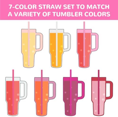 Tomorotec 7PCS Silicone Drinking Straws Fit for Stanley 40 oz 30 oz Tumbler - Image 6
