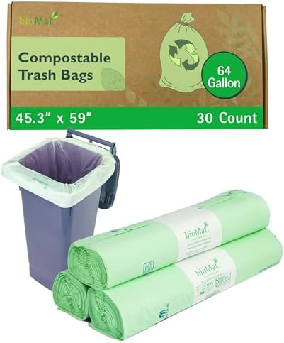 bioMat 64 Gallon Compostable Food Scrap Bags, 30 Count by VisitbioMat
