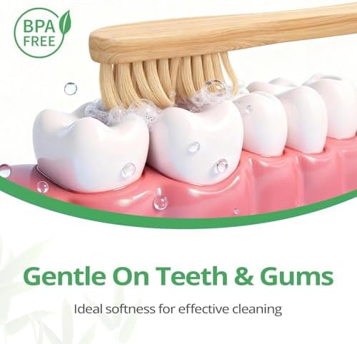 GENKENT Bamboo Toothbrushes 12 Pack BPA Free Soft Bristles Toothbrush - Image 2